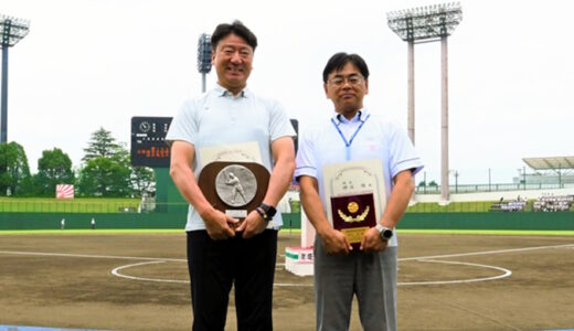 仲間でライバル　ともに表彰　上尾野球部OBの森士さんと神谷進さん